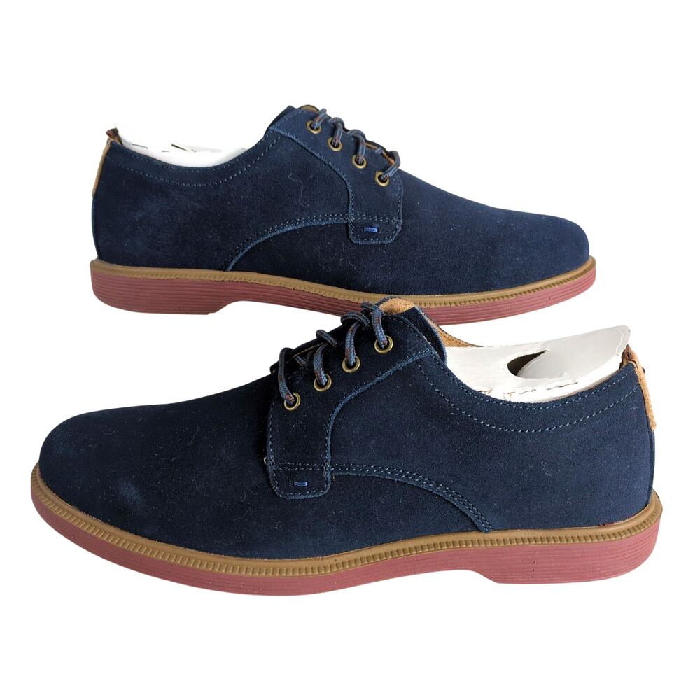 Florsheim Supacush Blue Suede Leather Oxford Dress Shoes, Boy's 6.5 New w/o Tags